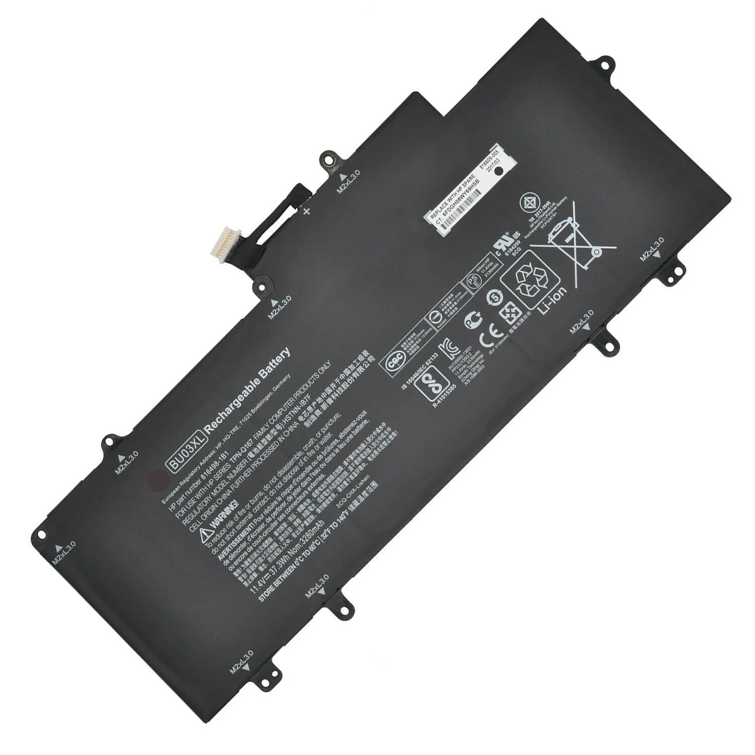 Аккумулятор BU03XL для ноутбука HP BU03 BUO3 11,4 в Вт/ч, батарея Chromebook 14 G4 HSTNN-IB7F
Аккумулятор BU03XL для ноутбука HP BU03 BUO3 11,4 в Вт/ч, батарея Chromebook 14 G4 HSTNN-IB7F