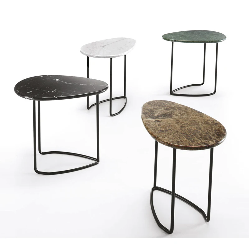 

Скандинавский креативный Овальный боковой столик zq из натурального мрамора, современный гостиная, угловой столик для дивана