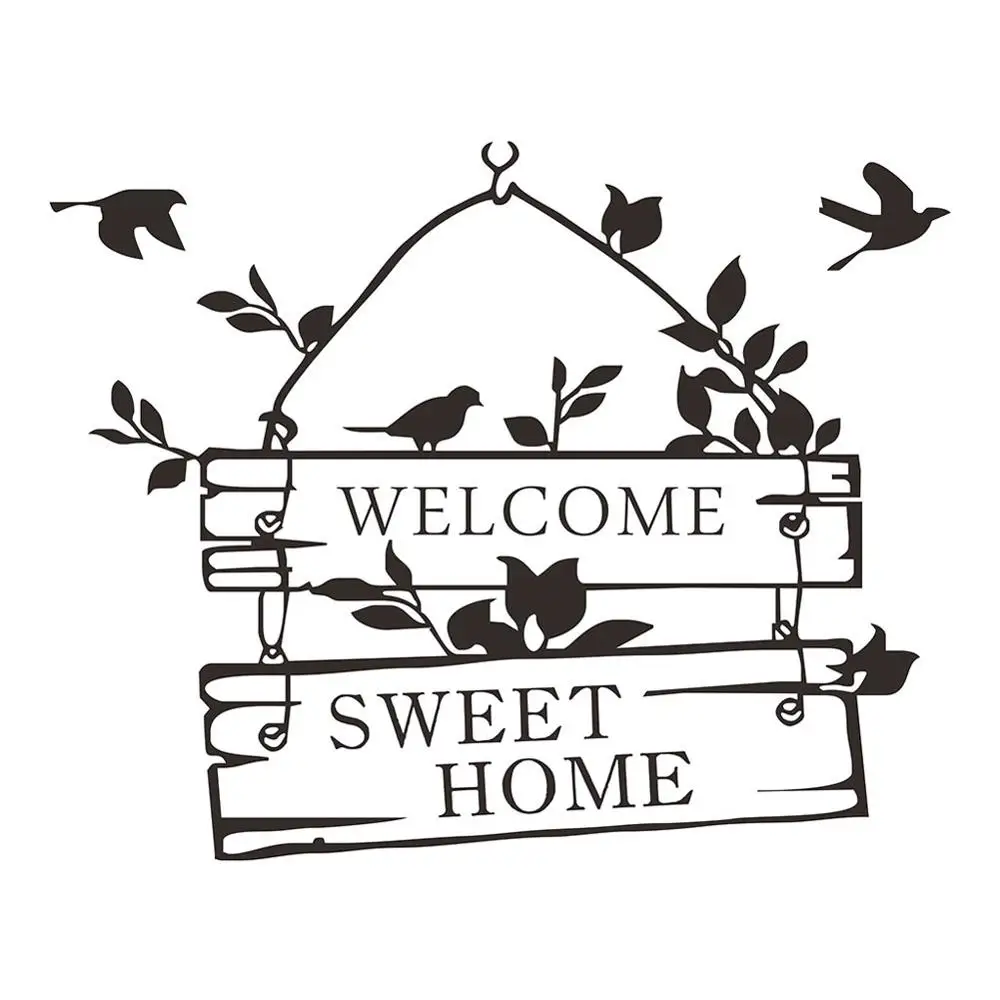 Welcome Sweet home Wall Sticker Little bird flower vine living room home decoration Mural art Decals wallpaper door stickers
Welcome Sweet home Wall Sticker Little bird flower vine living room home decoration Mural art Decals wallpaper door stickers