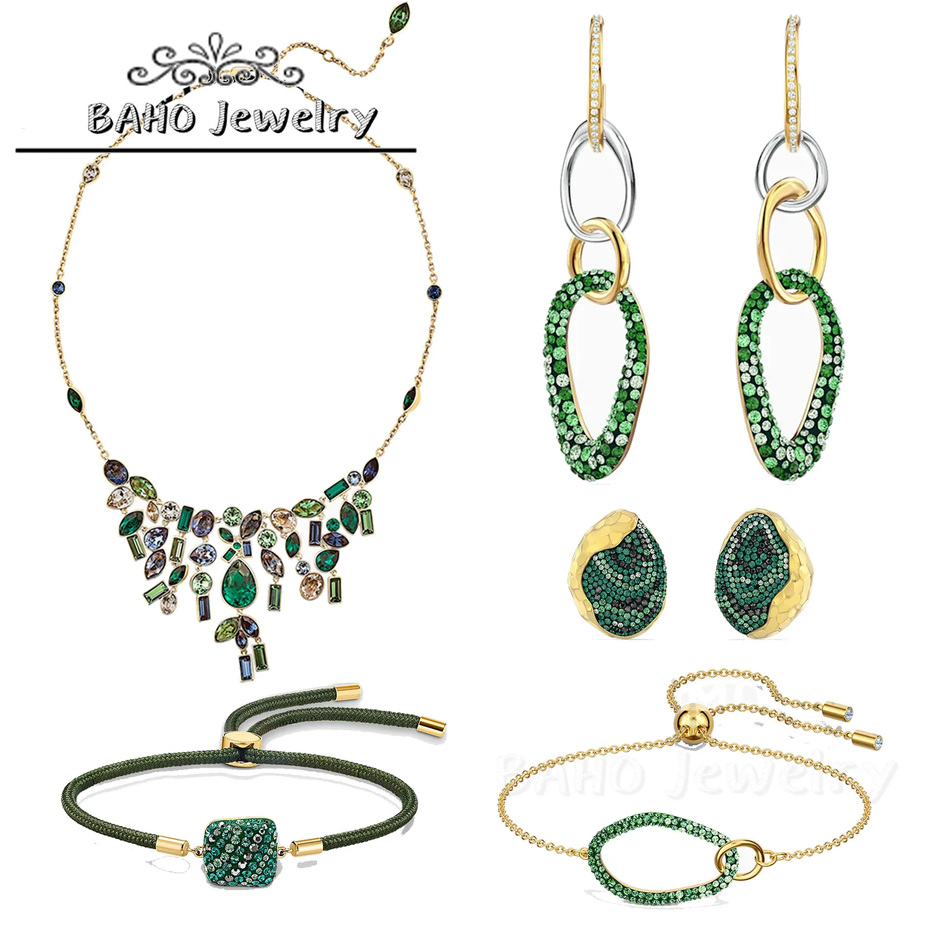 SWA With Box Fashion Women's Jewelry Beautiful Earth Green Crystal Series Geometric Charm Romantic Women's Gift Accessories
SWA With Box Fashion Women's Jewelry Beautiful Earth Green Crystal Series Geometric Charm Romantic Women's Gift Accessories