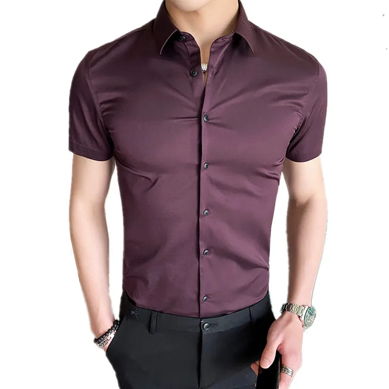 2021 Short Sleeve Shirt Man Summer New Business Casual Office Formal Basic Style Male Solid Color Male Blouses Tops
2021 Short Sleeve Shirt Man Summer New Business Casual Office Formal Basic Style Male Solid Color Male Blouses Tops