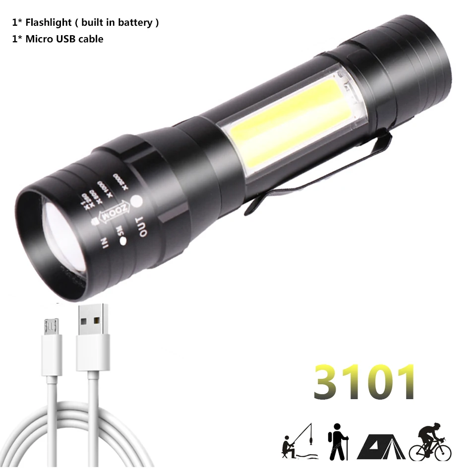 Светодиодный COB фонарик со встроенным аккумулятором и Usb, фонарь с зумом XM-L T6, алюминиевый фонарь для кемпинга 10 Вт, высокое качество
Светодиодный COB фонарик со встроенным аккумулятором и Usb, фонарь с зумом XM-L T6, алюминиевый фонарь для кемпинга 10 Вт, высокое качество