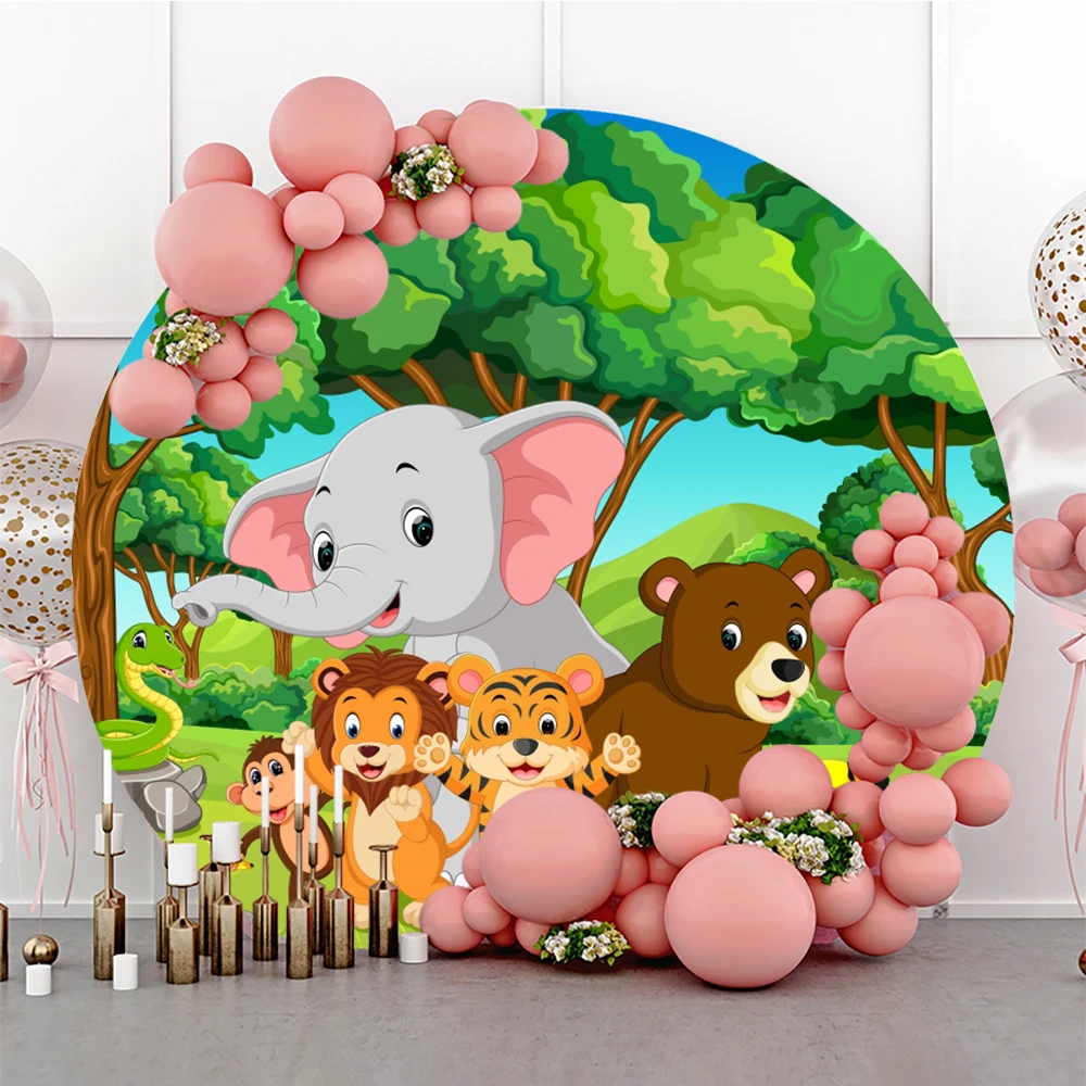 Laeacco Elephant Forest Baby Shower Birthday Photography Backdrop Cartoon Animal Customized Banner Round Circle Photo Background
Laeacco Elephant Forest Baby Shower Birthday Photography Backdrop Cartoon Animal Customized Banner Round Circle Photo Background