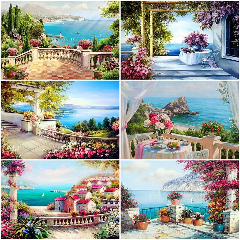 GATYZTORY Pictures By Numbers Seaside Landscape Paint Canvas Coloring Oil Painting Flowers HandPainted Home Decoration
GATYZTORY Pictures By Numbers Seaside Landscape Paint Canvas Coloring Oil Painting Flowers HandPainted Home Decoration