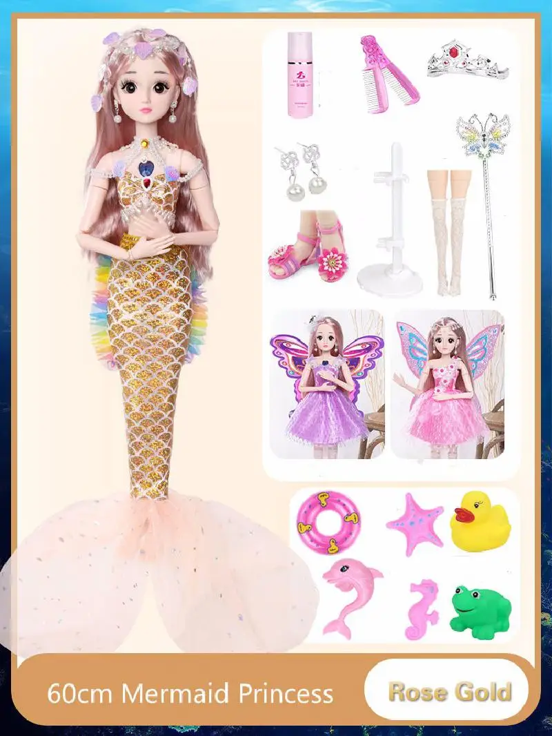 60cm Mermaid doll suit Mermaid Princess educational toy intelligent dialogue toy bonus points girl super surprise birthday gift 
60cm Mermaid doll suit Mermaid Princess educational toy intelligent dialogue toy bonus points girl super surprise birthday gift