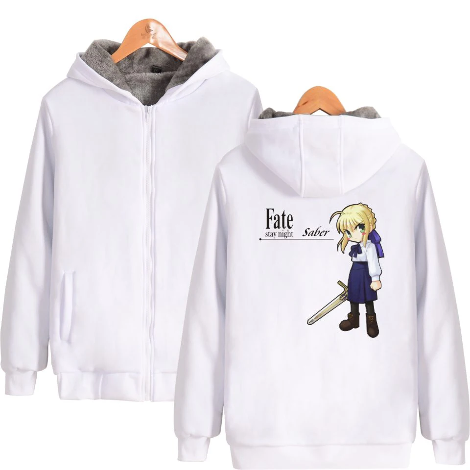 Пальто Новое поступление Fate zero толстая толстовка на молнии с ворсом высокое