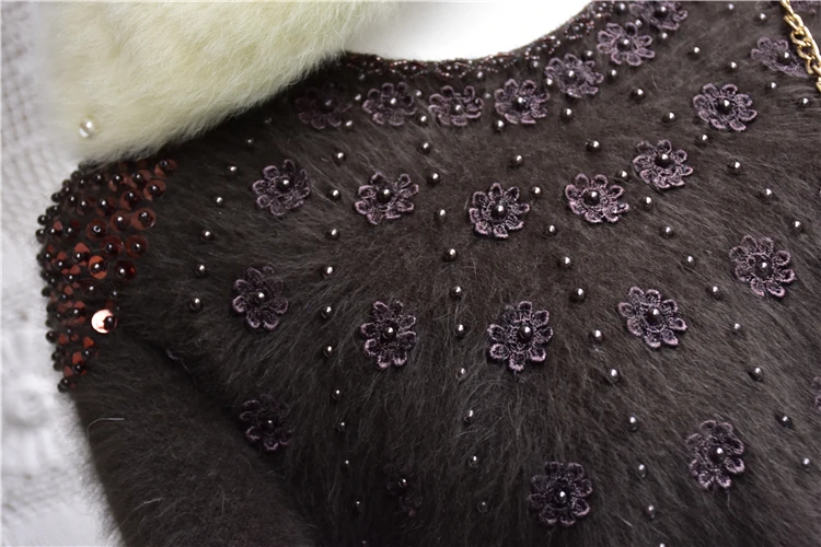 TOP Autumn women o-neck beaded vintage clothes Angora rabbit hair knitting Pullover Sweater
TOP Autumn women o-neck beaded vintage clothes Angora rabbit hair knitting Pullover Sweater