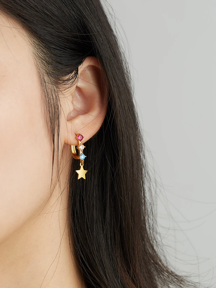ZEMIOR Asymmetrical Star & Moon Stud Earrings Dangle For Women Dazzling Cubic Zirconia Gold Plated Earring Part Fashion Jewelry
ZEMIOR Asymmetrical Star & Moon Stud Earrings Dangle For Women Dazzling Cubic Zirconia Gold Plated Earring Part Fashion Jewelry