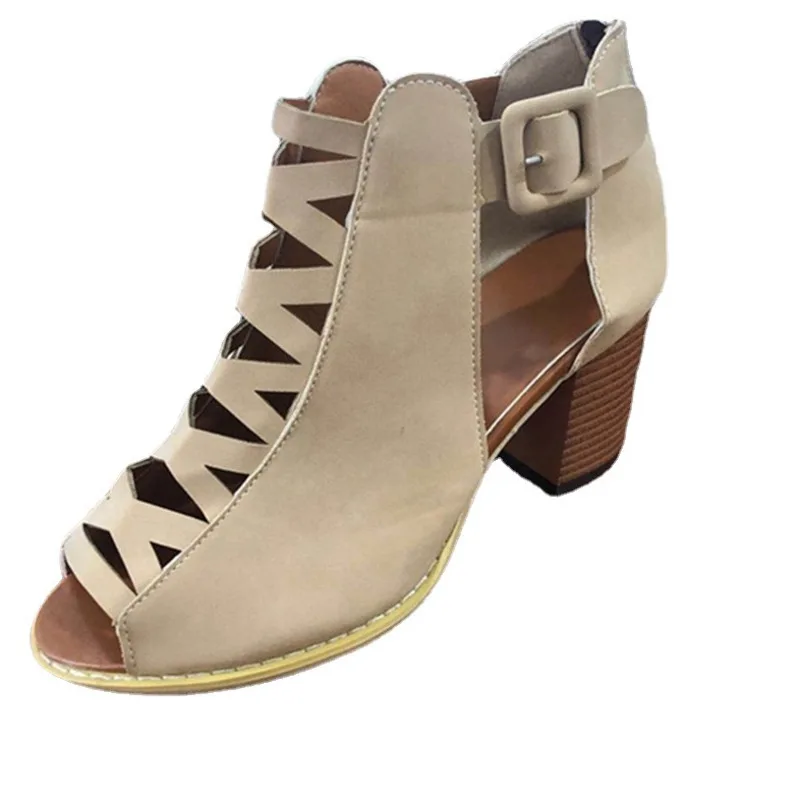 2021 Spring New Women's Sandals Peep Toe Buckle Strap High Heels Thick Heel Sandals Khaki Or Black Female Shoes Plus Size 43
2021 Spring New Women's Sandals Peep Toe Buckle Strap High Heels Thick Heel Sandals Khaki Or Black Female Shoes Plus Size 43