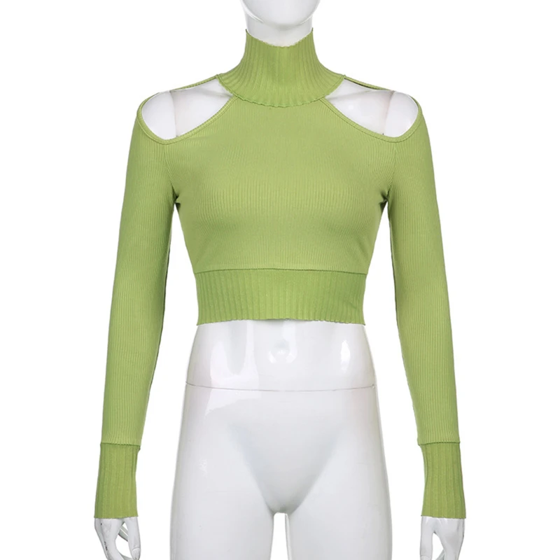 Cut Out Sexy Woman Tshirts Y2K Aesthetic Ribbed Knitted 90s Tops Backless Lace Up Turtleneck Long Sleeve Autumn Tees
Cut Out Sexy Woman Tshirts Y2K Aesthetic Ribbed Knitted 90s Tops Backless Lace Up Turtleneck Long Sleeve Autumn Tees