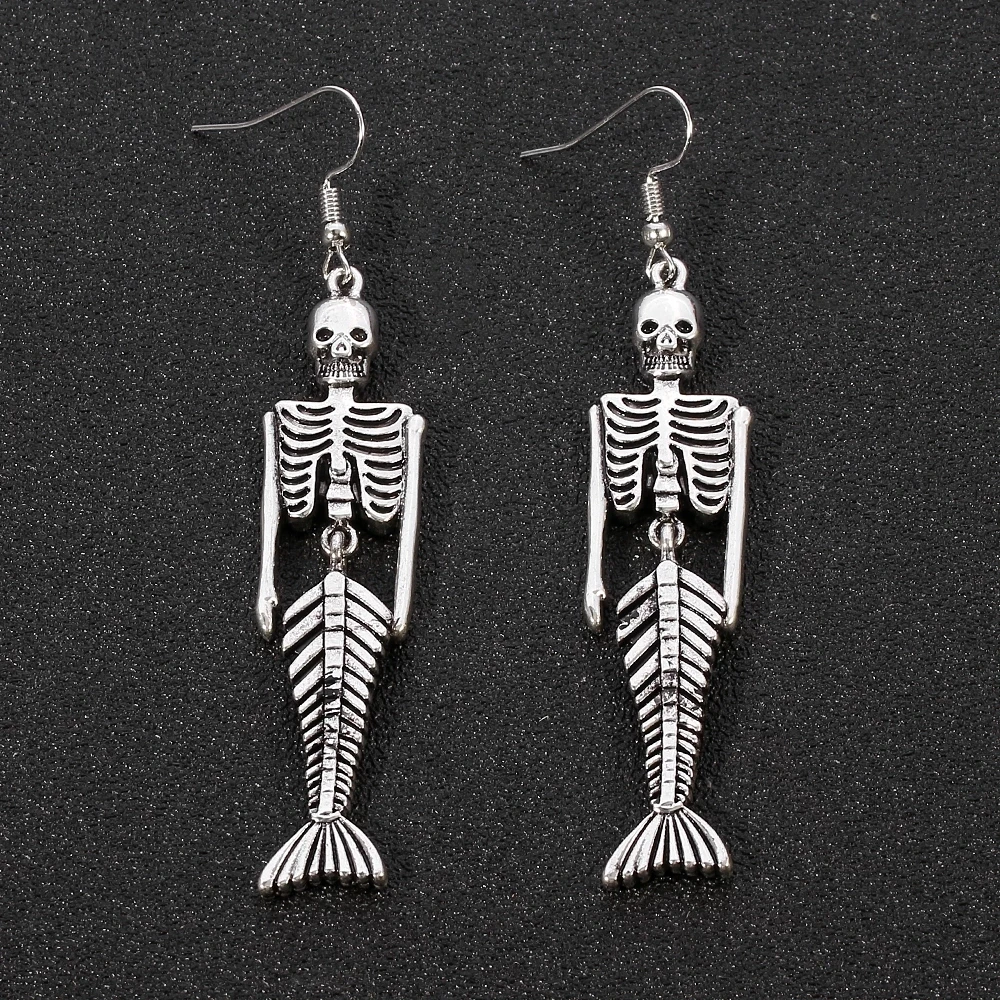 2 Pcs Mermaid Skeleton Earrings for Women Goth Jewelry Accessories Punk Fashion Long Dangle Flash Earrings Holiday Dropshipping
2 Pcs Mermaid Skeleton Earrings for Women Goth Jewelry Accessories Punk Fashion Long Dangle Flash Earrings Holiday Dropshipping