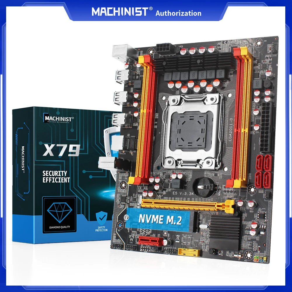 

MACHINIST X79 материнская плата LGA 2011 ПОДДЕРЖКА Intel Xeon E5 V1 & V2 ЦПУ процессор DDR3 ECC оперативная память NVME M.2 SATA 3,0
