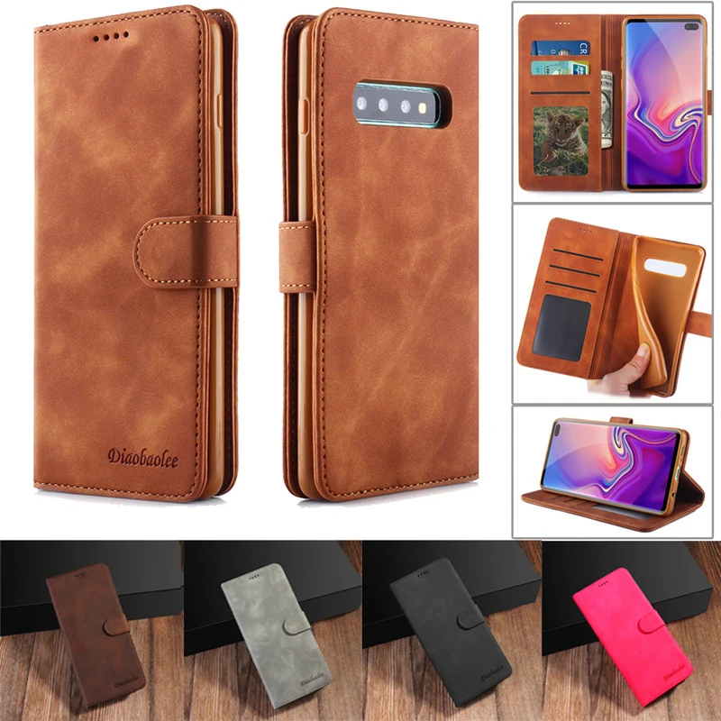 Винтажный кожаный чехол для Samsung Galaxy S10 S9 S8 Plus S10E Note 10 A70 A50 A40 кошелек iPhone 11 Pro Max XS XR X 8