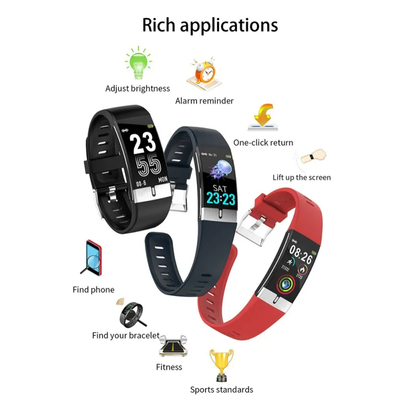 Wristbands Body Temperature Monitor Smart Bracelet Heart Rate Smart Watch Blood Pressure Measurement Sports Fitness Bracelet
Wristbands Body Temperature Monitor Smart Bracelet Heart Rate Smart Watch Blood Pressure Measurement Sports Fitness Bracelet