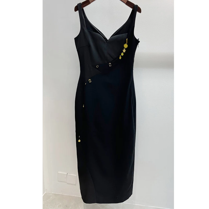 Fashioneye 21 Autumn Runway Women Maxi Dress Sexy V Neck Elegant Strap Dress Fashion Satin Stitching Hardware Bodycon Dresses
Fashioneye 21 Autumn Runway Women Maxi Dress Sexy V Neck Elegant Strap Dress Fashion Satin Stitching Hardware Bodycon Dresses