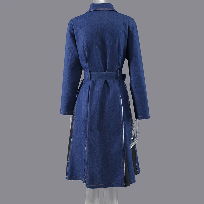 SeeBeautiful Stitching Loose Denim Dress Lapel Long Sleeve Pockets Single Breasted Belt New Fashion Autumn 2021 Woman G064
SeeBeautiful Stitching Loose Denim Dress Lapel Long Sleeve Pockets Single Breasted Belt New Fashion Autumn 2021 Woman G064