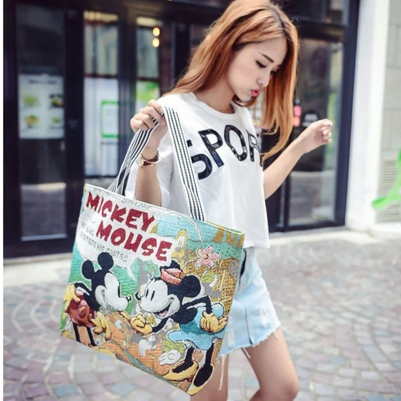 Disney Mickey Minnie Mouse Trend Handbags Winnie Casual Bag Cute Stitch Portable Canvas Bag Handcuffs Bag Children School Bags
Disney Mickey Minnie Mouse Trend Handbags Winnie Casual Bag Cute Stitch Portable Canvas Bag Handcuffs Bag Children School Bags