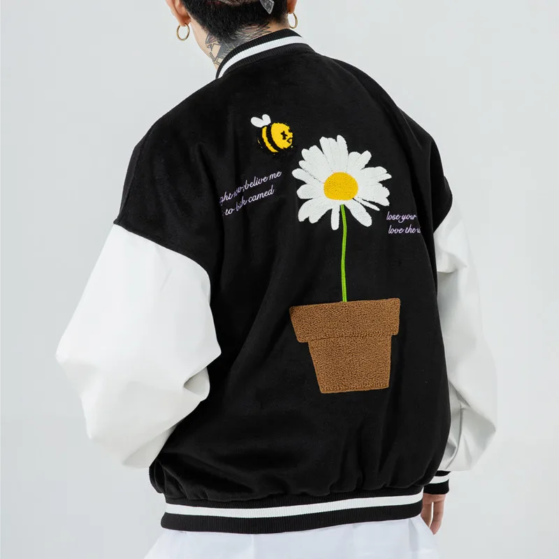 Daisy Embroidery Men's Baseball Jacket High Street Fashion Jackets Men Outerwear Bomber Jacket Streetwear Clothing
Daisy Embroidery Men's Baseball Jacket High Street Fashion Jackets Men Outerwear Bomber Jacket Streetwear Clothing