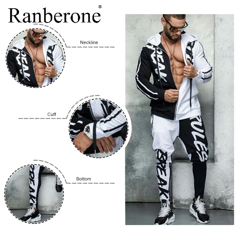 Ranberone New 2 Pieces Sets Tracksuit Men Letters Matching Hip Hop Zipper Sports Suit Casual Fitness Color Matching Men Clothes
Ranberone New 2 Pieces Sets Tracksuit Men Letters Matching Hip Hop Zipper Sports Suit Casual Fitness Color Matching Men Clothes
