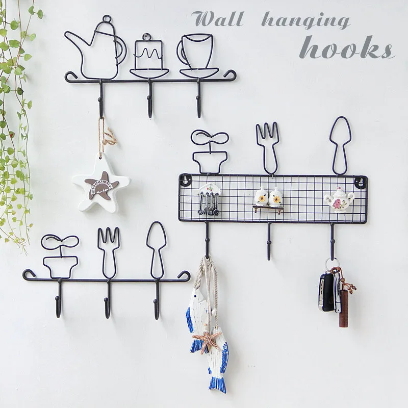 Decorative Hook Wrought Iron Ornament Key Hook Rack Wall Coat Hook Home Multifunctional Storage Rack
Decorative Hook Wrought Iron Ornament Key Hook Rack Wall Coat Hook Home Multifunctional Storage Rack