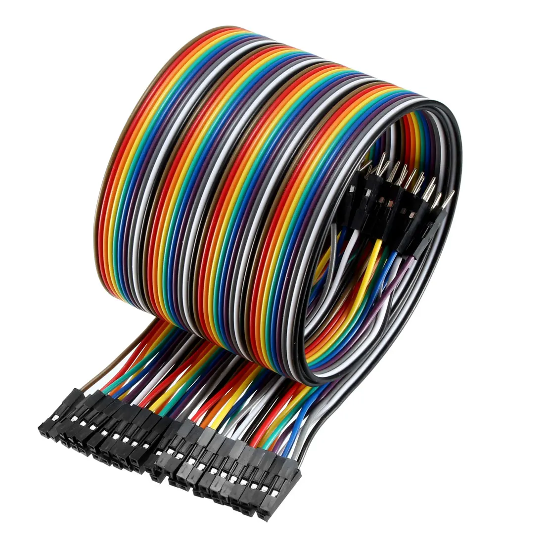 

uxcell Male to Female 40Pin Breadboard Jumper Wire 2.54mm Pitch Ribbon Cable 50cm Long For Arduino breadboard DIY experiment