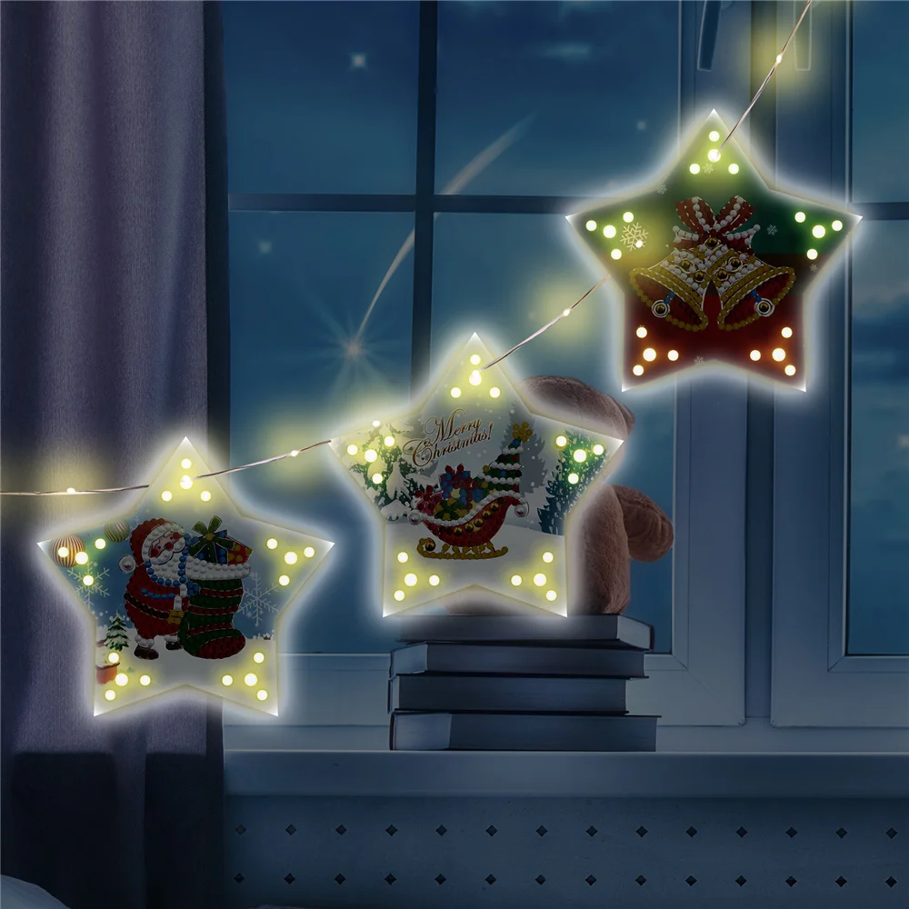 Santa Claus Pendant Light New Creative DIY LED Diamond Painting Paper Card Mandala Star Lights Home Decoration Handmade Gifts
Santa Claus Pendant Light New Creative DIY LED Diamond Painting Paper Card Mandala Star Lights Home Decoration Handmade Gifts