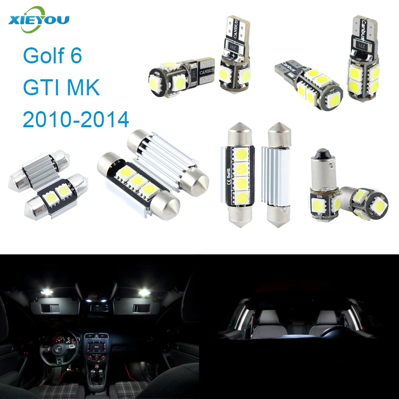 Светодиодная интерьерная с Canbus Lights Kit посылка 11 шт для VW Golf 6 MK6 GTI (2010 2014)|interior light|led