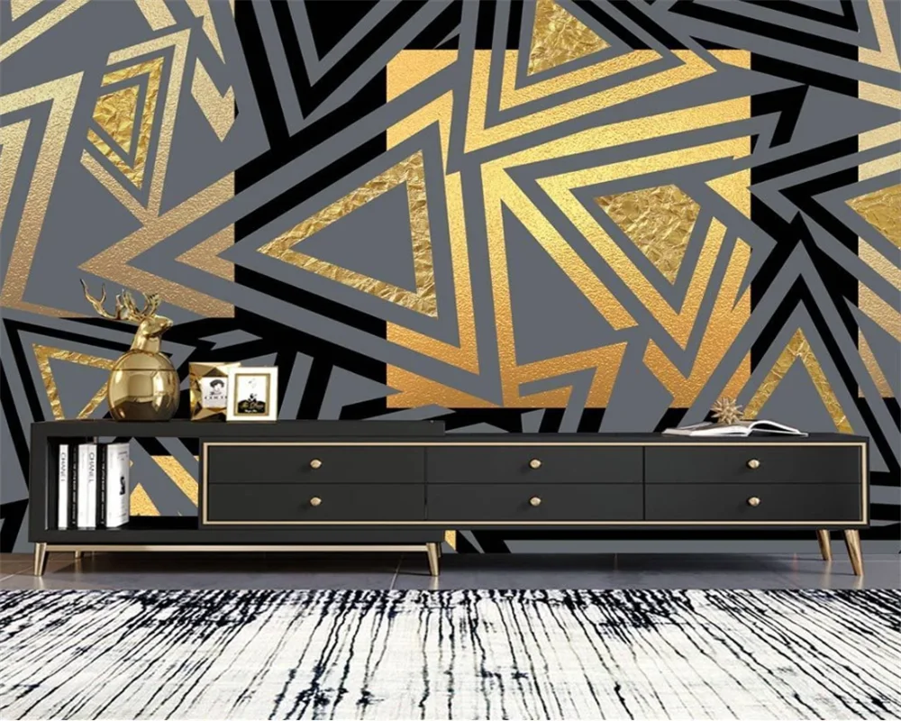 beibehang Custom modern wallpaper nordic modern abstract geometric light luxury gold foil background wall papers home decor
beibehang Custom modern wallpaper nordic modern abstract geometric light luxury gold foil background wall papers home decor