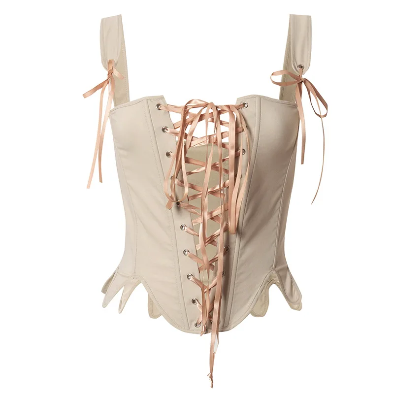 Summer Vintage Corset Bustier Top Women Cut Out Sexy Lace Up Bandage Sleeveless Tank Tops Fairy Princess Vest Cosplay Costume
Summer Vintage Corset Bustier Top Women Cut Out Sexy Lace Up Bandage Sleeveless Tank Tops Fairy Princess Vest Cosplay Costume