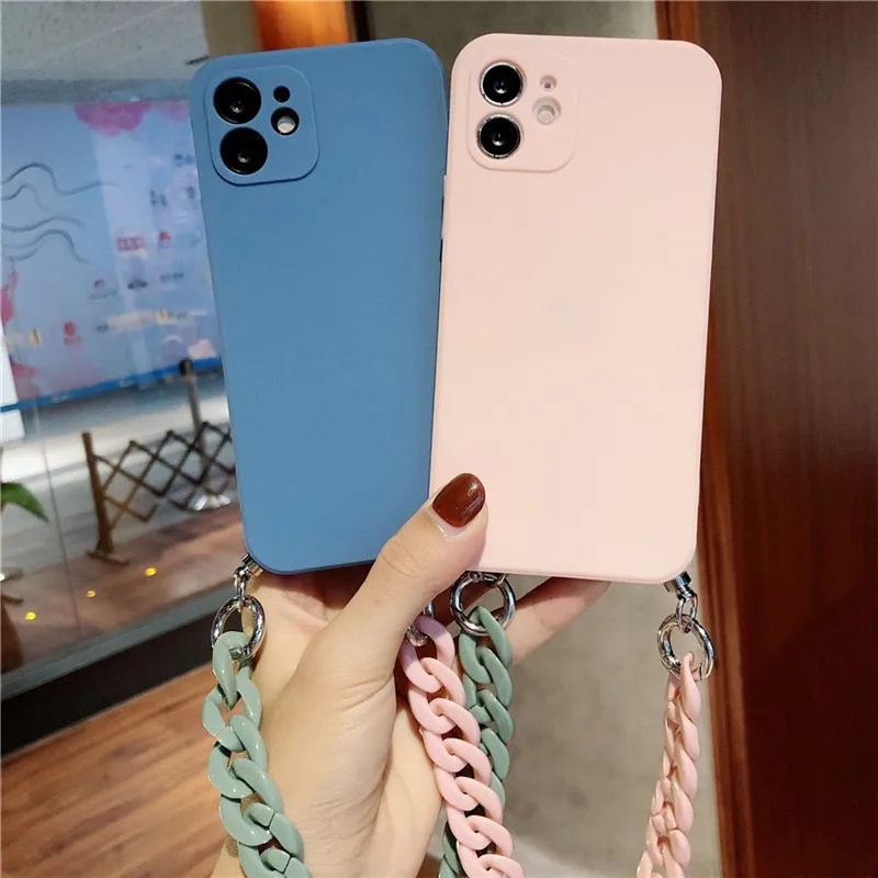 For iPhone 12 11 Pro Max Cases Candy Color Chain Silicone Phone Case For iPhone X XR XS Max 7 8 Plus Bumper Back Cover
For iPhone 12 11 Pro Max Cases Candy Color Chain Silicone Phone Case For iPhone X XR XS Max 7 8 Plus Bumper Back Cover