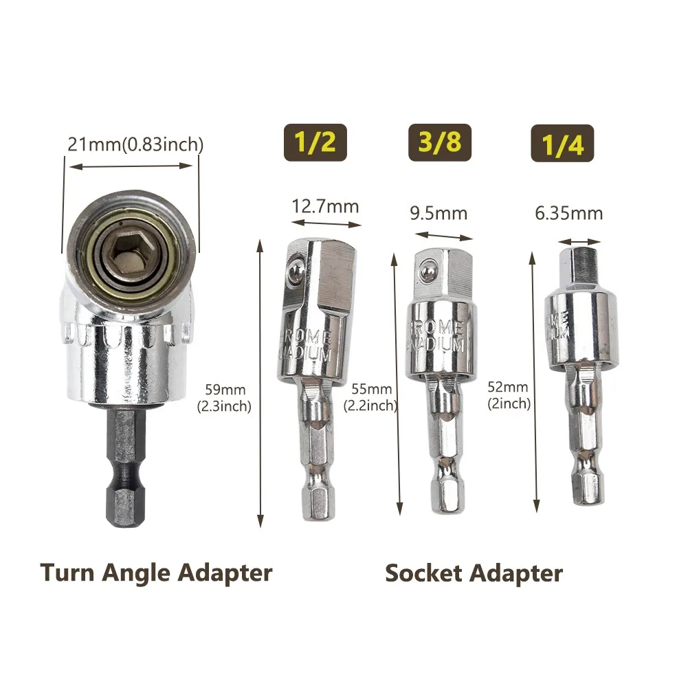 4pcs Electric Drill Socket Adapter For Impact Driver With Hex Shank To Square Socket Drill Bits Rotatable Extension 1/4" 3/8" 1/
4pcs Electric Drill Socket Adapter For Impact Driver With Hex Shank To Square Socket Drill Bits Rotatable Extension 1/4" 3/8" 1/
