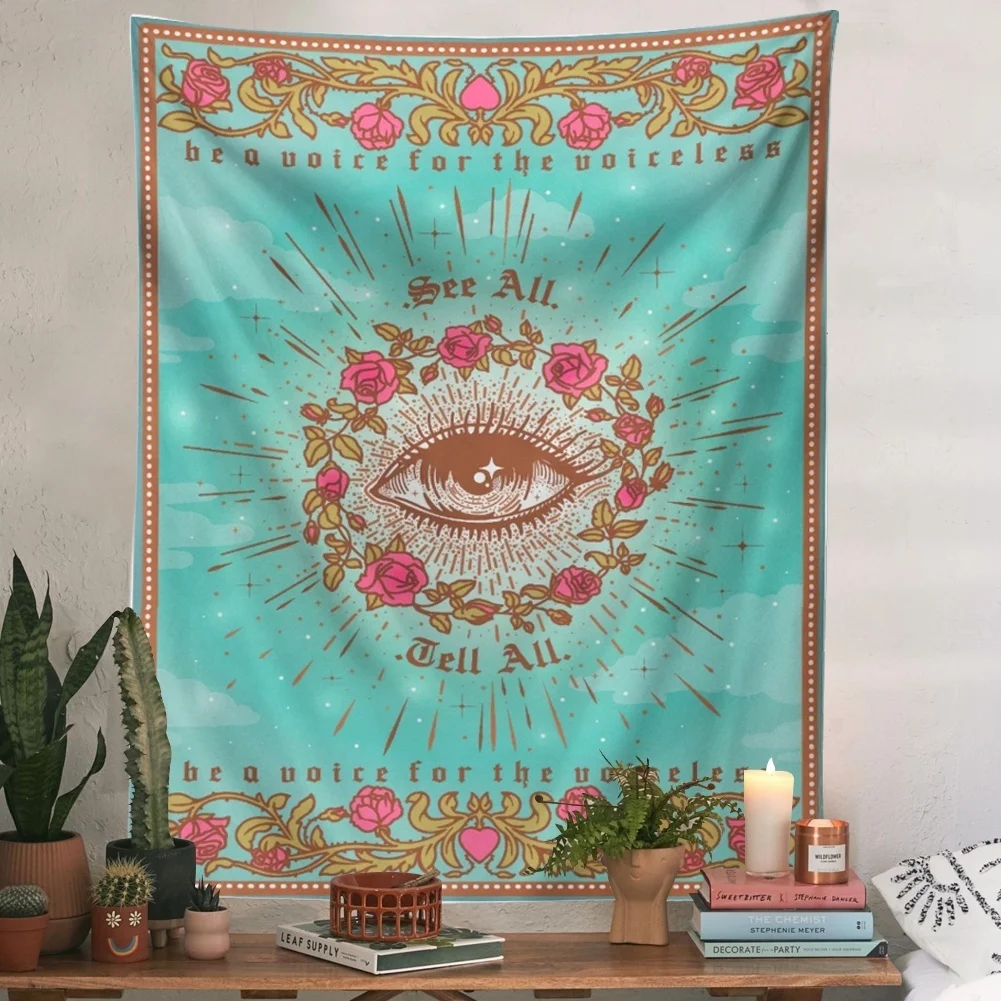 Green Flowers Eyes Wall Tapestries Vintage Rose Tapestry Wall Hanging Living Room Bedroom Home Decoration
Green Flowers Eyes Wall Tapestries Vintage Rose Tapestry Wall Hanging Living Room Bedroom Home Decoration