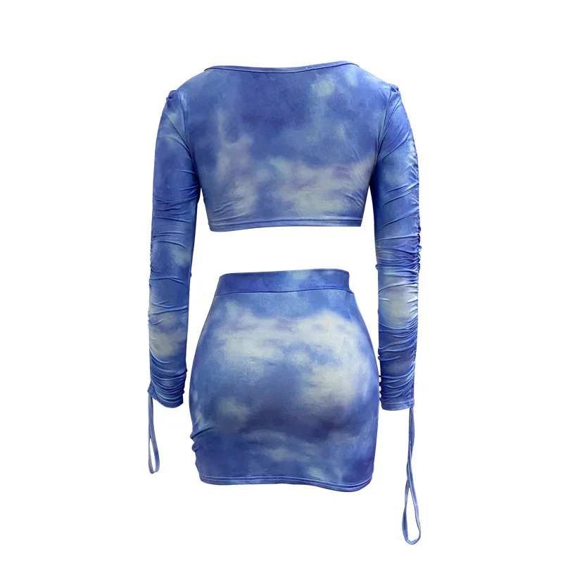 Two Pieces Sets Dresses Tie-dye Print V-neck Crop Tops + Stacked Mini Skirts Suits Women Sexy Night Club Party Tracksuits
Two Pieces Sets Dresses Tie-dye Print V-neck Crop Tops + Stacked Mini Skirts Suits Women Sexy Night Club Party Tracksuits