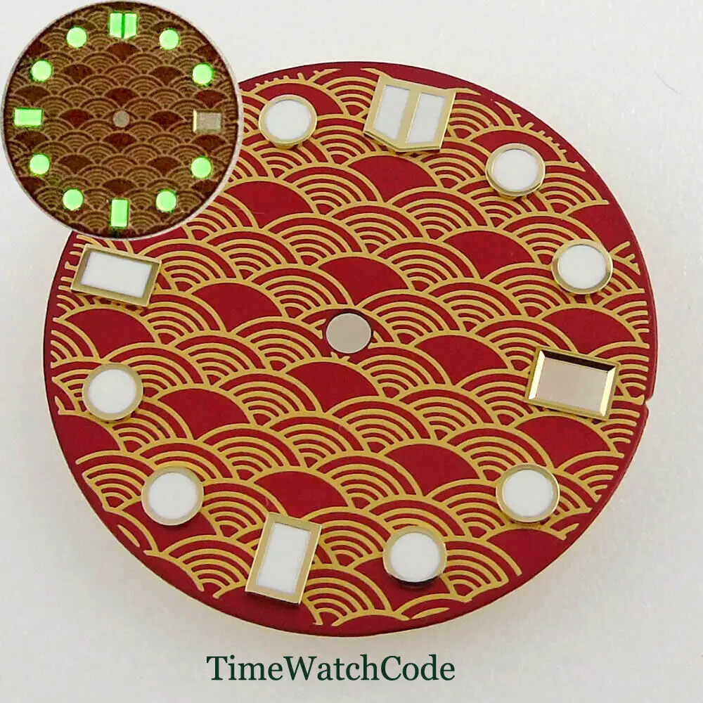 For NH35/NH35A 28.5mm Watch Dial Wristwatch Faces Date Window For 3/3.8 o'clock Crown Red Ocean Waves Luminous
For NH35/NH35A 28.5mm Watch Dial Wristwatch Faces Date Window For 3/3.8 o'clock Crown Red Ocean Waves Luminous
