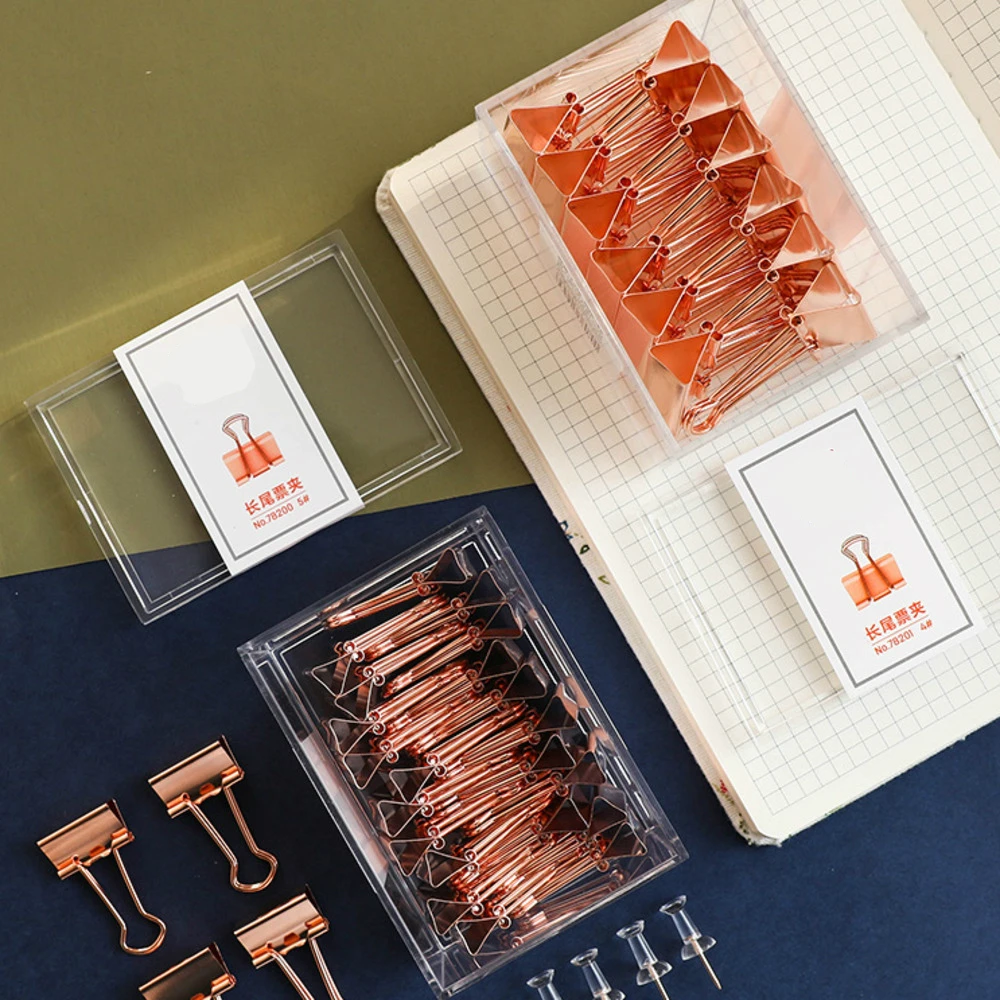 12/25pcs High Quality Rose Gold Metal Clip Binder Clips Office Binding Supplies Combination Set Delicate Stationery
12/25pcs High Quality Rose Gold Metal Clip Binder Clips Office Binding Supplies Combination Set Delicate Stationery