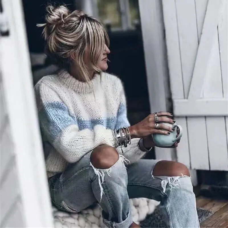 Lusumily Pullovers Women Soft Autumn Winter Loose Striped Harajuku Knitted Sweater Chic Daily Woman Pullover Sweet Student Tops
Lusumily Pullovers Women Soft Autumn Winter Loose Striped Harajuku Knitted Sweater Chic Daily Woman Pullover Sweet Student Tops