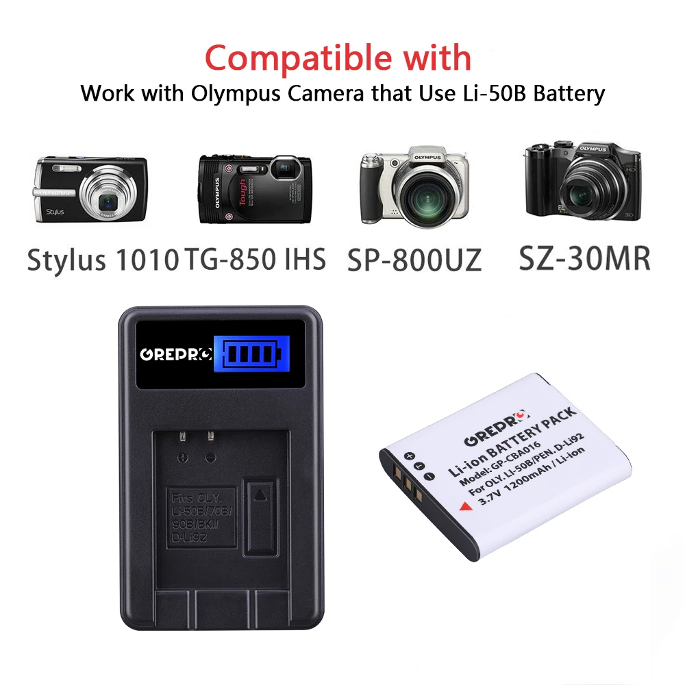 4 шт. Li-50B D-Li92 Li50B Li ion аккумулятор 50B Батарея для цифровой камеры Olympus u6010 u6020 стилус