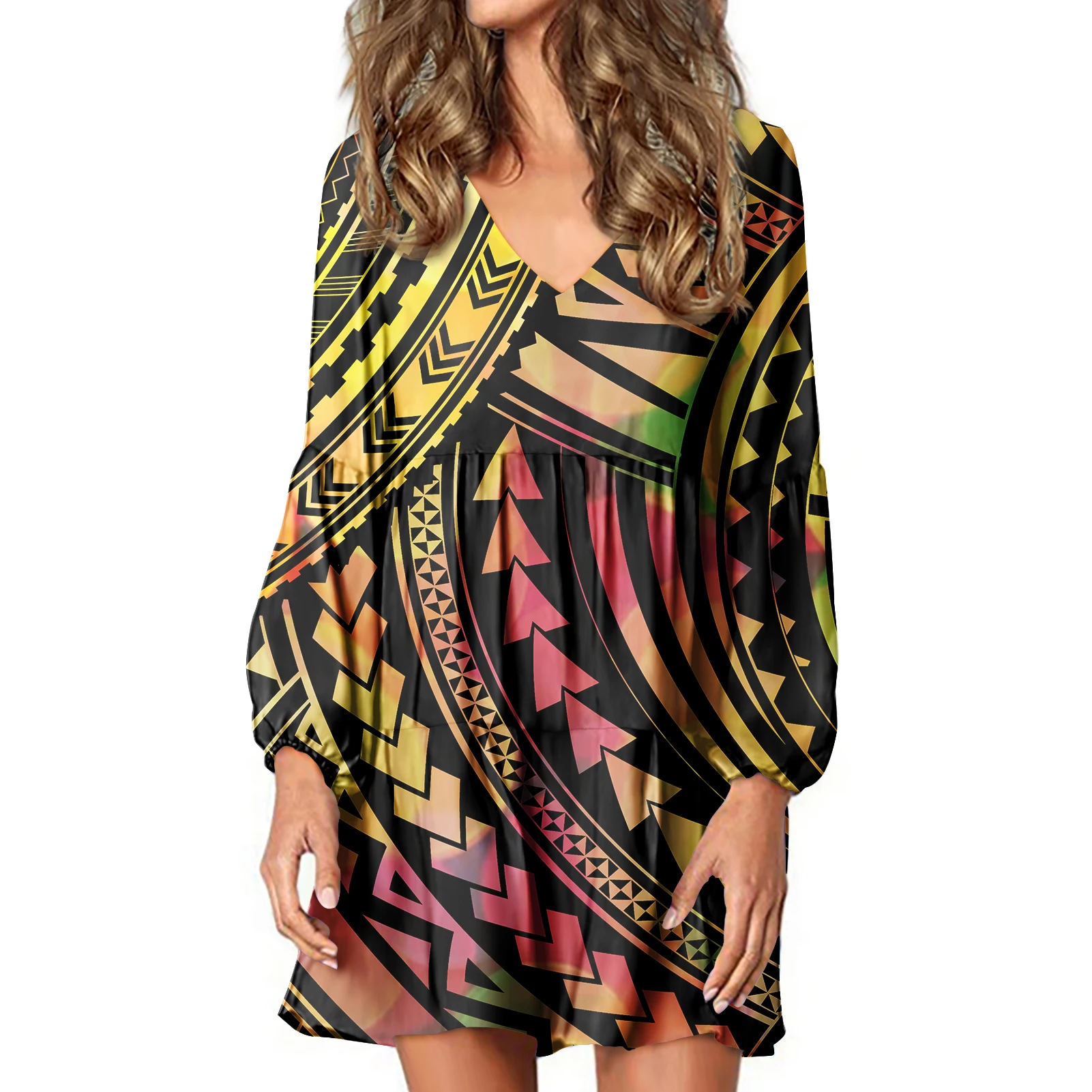 Fold V-neck Long Sleeves Knee Length Dresses For Women 2021 Polynesia Party Y2k Vestidos De Mujer Casual Roupas Femininas
Fold V-neck Long Sleeves Knee Length Dresses For Women 2021 Polynesia Party Y2k Vestidos De Mujer Casual Roupas Femininas