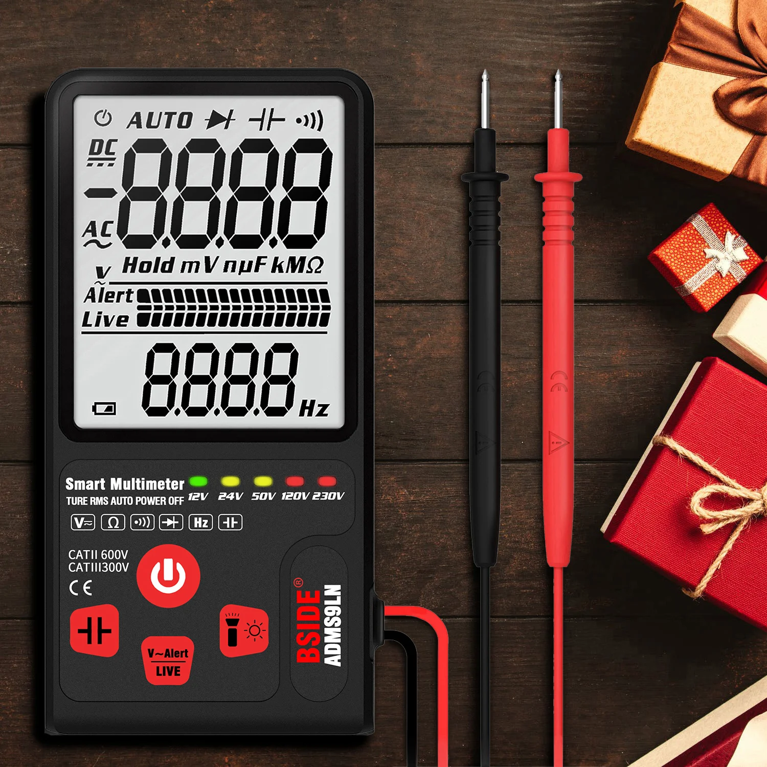 BSIDE 9999 Counts Smart Multimeter True RMS Digital Multimeter Measuring Voltage Resistance Frequency LCD Display Voltage Meter
BSIDE 9999 Counts Smart Multimeter True RMS Digital Multimeter Measuring Voltage Resistance Frequency LCD Display Voltage Meter