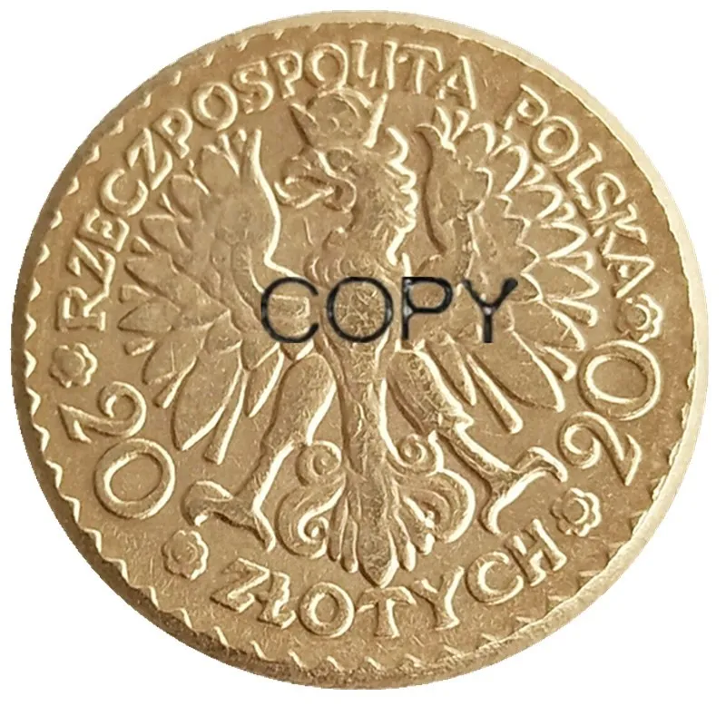 1925 Poland 20 Zlotych Gold Plated Copy Coin