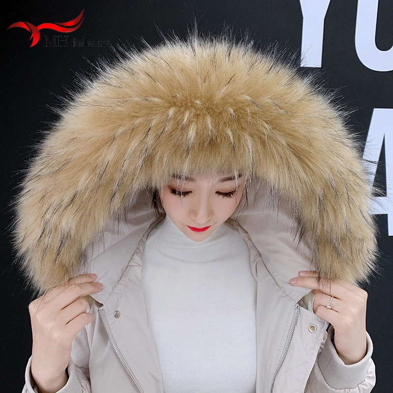 

Ladies imitation fox fur collar winter new furry raccoon fur scarf coat collar neck warm fashion shawl women hot sale