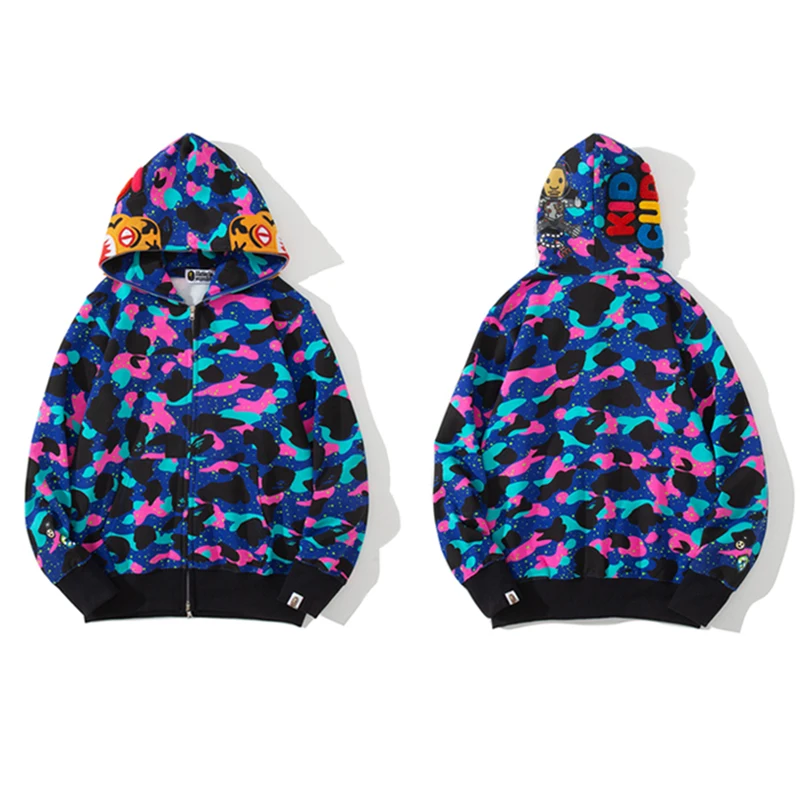 Осенний детский Камуфляжный свитер Bape X с вышивкой головы тигра в Галактическом стиле, пуловер в стиле Харадзюку, уличные толстовки, куртка
Осенний детский Камуфляжный свитер Bape X с вышивкой головы тигра в Галактическом стиле, пуловер в стиле Харадзюку, уличные толстовки, куртка