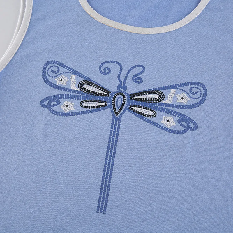 Vintage Y2K Camis Dragonfly Print Baby Blue Crop Tops Kawaii Streetwear O-Neck Tank Tops Summer Cute Outfits Women Slim Crop Top
Vintage Y2K Camis Dragonfly Print Baby Blue Crop Tops Kawaii Streetwear O-Neck Tank Tops Summer Cute Outfits Women Slim Crop Top