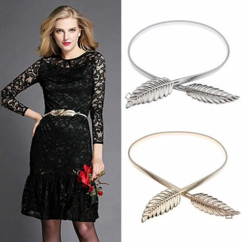 Womens Ladies Leaves Metal Belt Elastic Party Cinch Dress Skinny Slim Waist Band 
Womens Ladies Leaves Metal Belt Elastic Party Cinch Dress Skinny Slim Waist Band