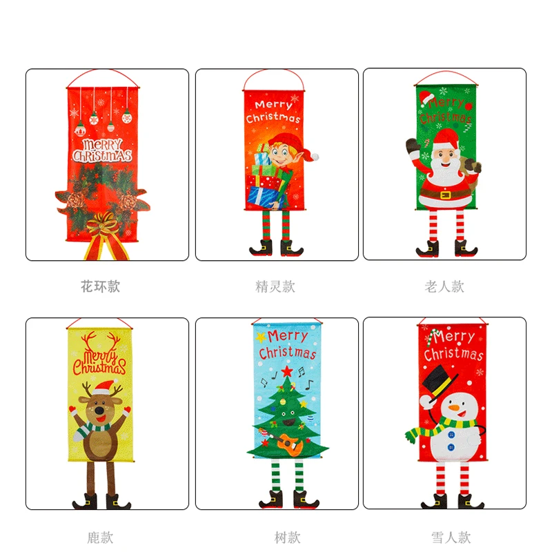 

Christmas Door Hanging Flag Merry Christmas Decor for Home Christmas Ornaments Cristmas Navidad Xmas Gifts New Year 2022 1Pcs