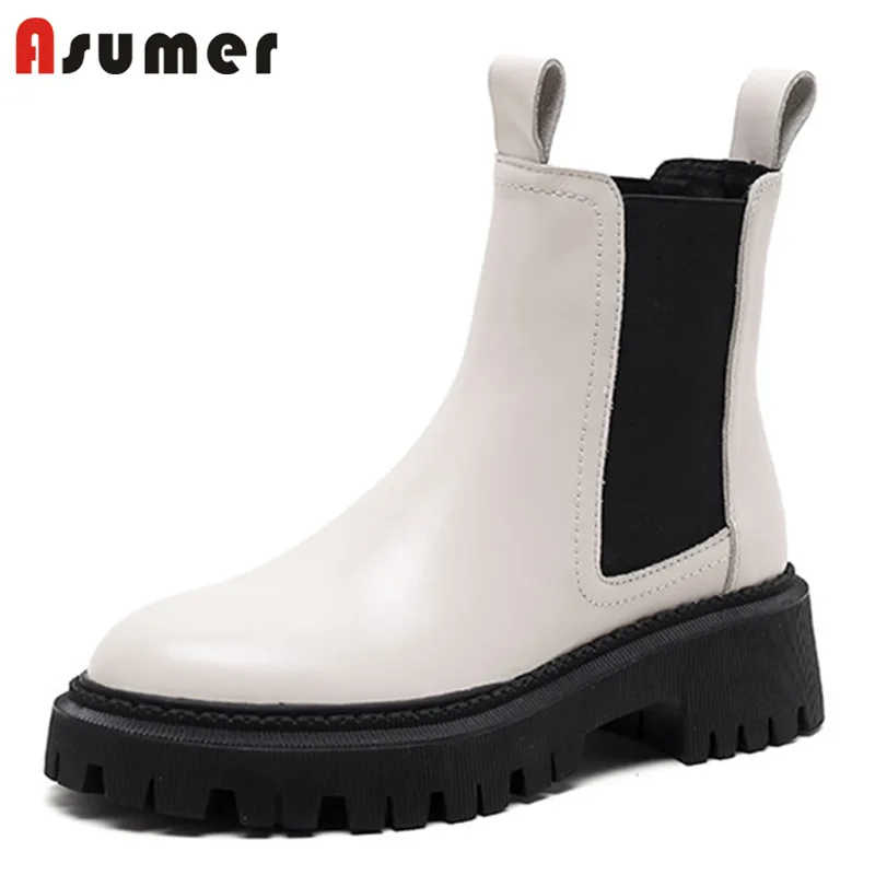 Asumer 2021 New Arrive Chelsea Boots Women Genuine Leather Shoes Autumn Winter Platform Shoes Fashion Ankle Boots Women
Asumer 2021 New Arrive Chelsea Boots Women Genuine Leather Shoes Autumn Winter Platform Shoes Fashion Ankle Boots Women