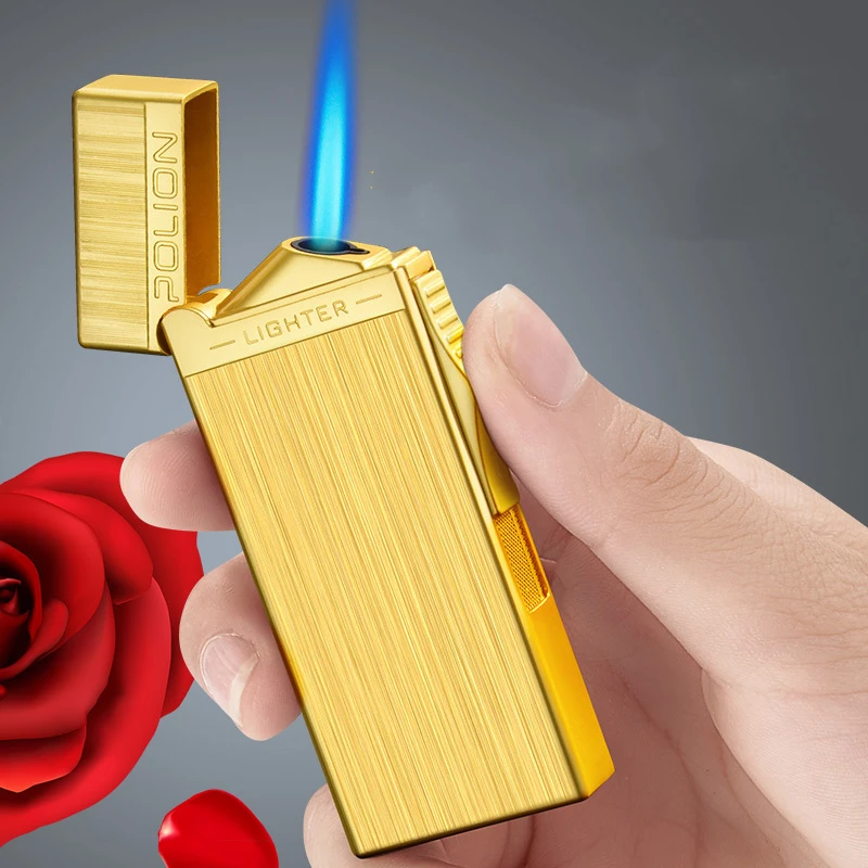 New Windproof Metal Torch PING Bright Sound Cigarette Lighter Jet Gas Butane Cigar Lighter Side Press Ignition Lighter Gadgets 
New Windproof Metal Torch PING Bright Sound Cigarette Lighter Jet Gas Butane Cigar Lighter Side Press Ignition Lighter Gadgets