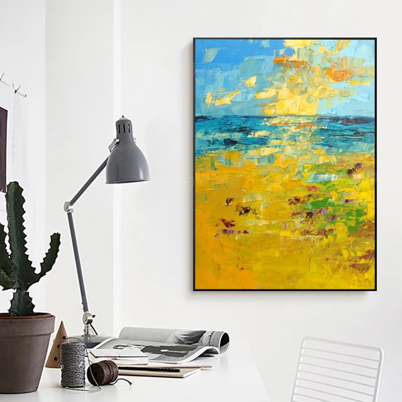 KOWELL 100%Handpainted Abstract Golden Beaches Oil Painting On Canvas Art Gift Home Decor Living Room Wall Art Frameless Picture
KOWELL 100%Handpainted Abstract Golden Beaches Oil Painting On Canvas Art Gift Home Decor Living Room Wall Art Frameless Picture