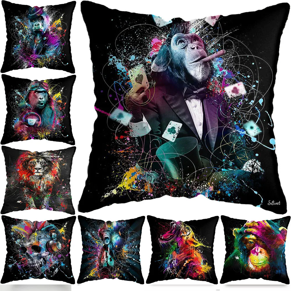 Pillowcase Graffiti Animal Art Monkey Printed Pillow Cover Home Textiles Decorative Pillowcase Customize Gift 45x45cm
Pillowcase Graffiti Animal Art Monkey Printed Pillow Cover Home Textiles Decorative Pillowcase Customize Gift 45x45cm