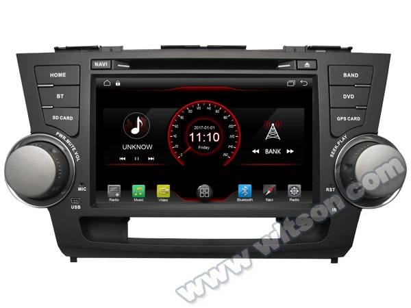 Автомобильный мультимедийный DVD-плеер 8 дюймов Android 10 GPS-навигация для Toyota Highlander